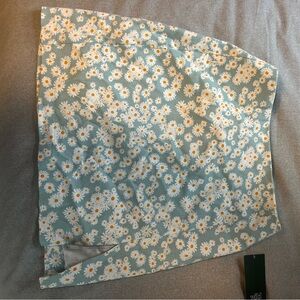 Wild Fable Daisy Print Blouse - Green and White